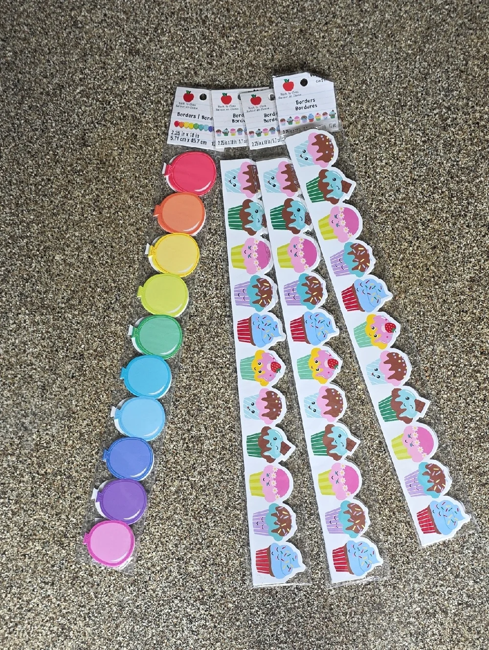 Assorted Rainbow Party Cupcake Borders - Multicolor